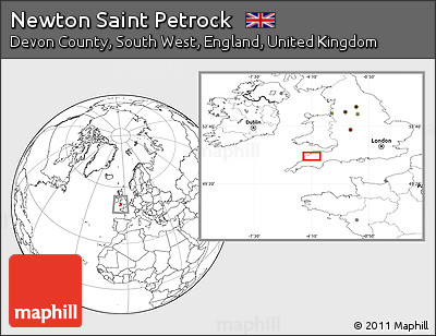 Blank Location Map of Newton Saint Petrock