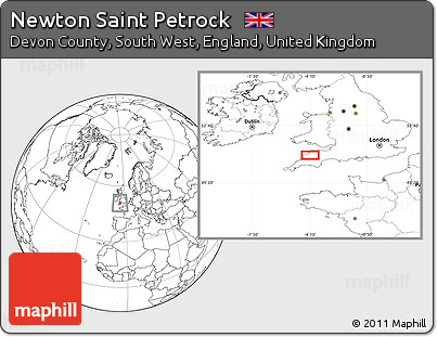 Blank Location Map of Newton Saint Petrock