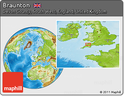 Physical Location Map of Braunton