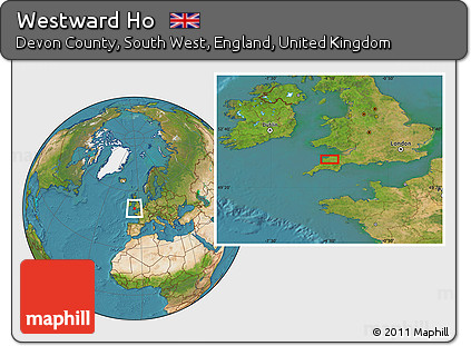 Satellite Location Map of Westward Ho