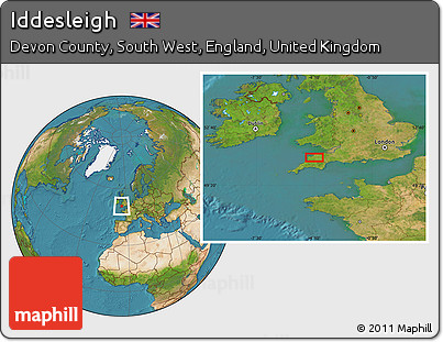 Satellite Location Map of Iddesleigh