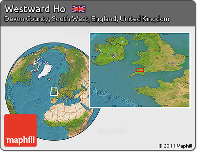 Satellite Location Map of Westward Ho
