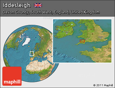 Satellite Location Map of Iddesleigh