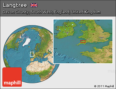 Satellite Location Map of Langtree