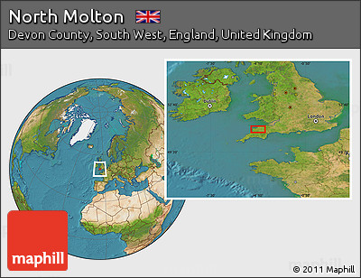 Satellite Location Map of North Molton