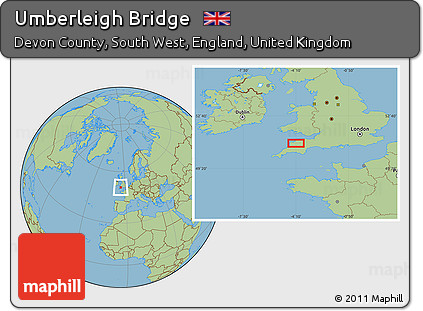 Savanna Style Location Map of Umberleigh Bridge