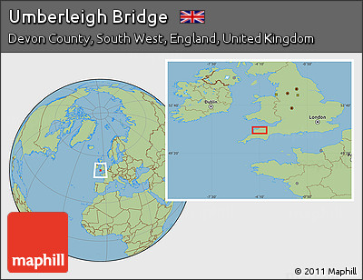 Savanna Style Location Map of Umberleigh Bridge