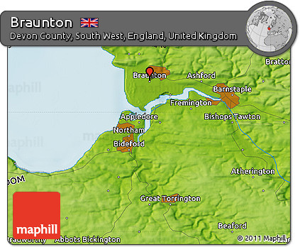 Physical Map of Braunton
