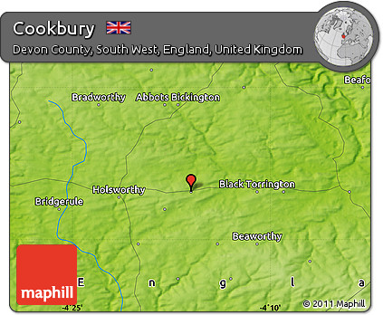 Physical Map of Cookbury