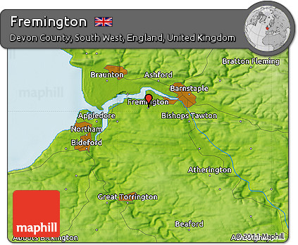 Physical Map of Fremington