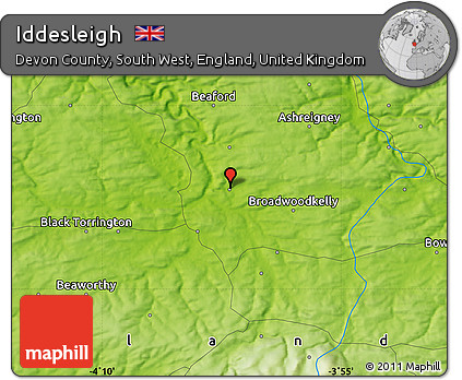 Physical Map of Iddesleigh
