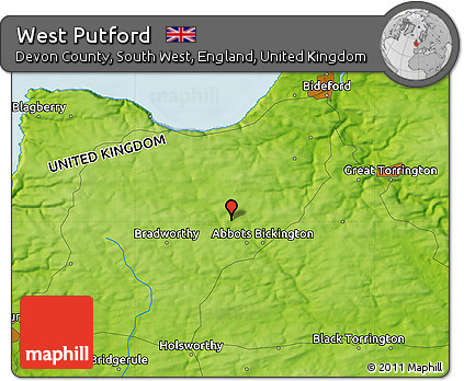 Physical Map of West Putford