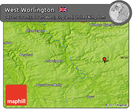 Physical Map of West Worlington