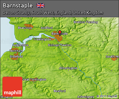 Physical Map of Barnstaple