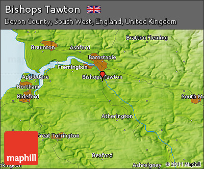 Physical Map of Bishops Tawton