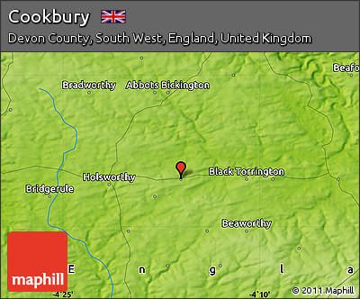 Physical Map of Cookbury