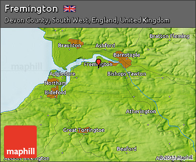 Physical Map of Fremington