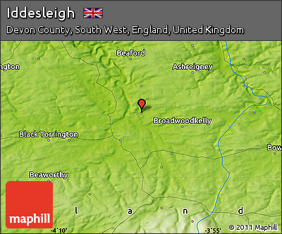 Physical Map of Iddesleigh