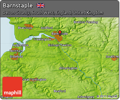 Physical Map of Barnstaple