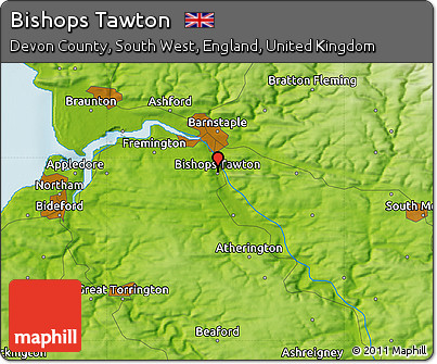 Physical Map of Bishops Tawton