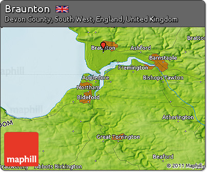 Physical Map of Braunton