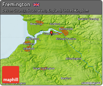 Physical Map of Fremington