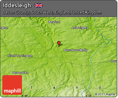 Physical Map of Iddesleigh