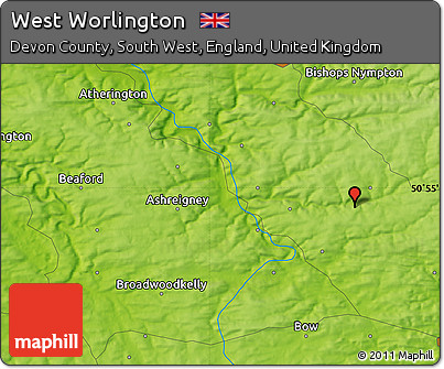 Physical Map of West Worlington