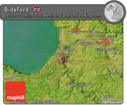 Satellite Map of Bideford