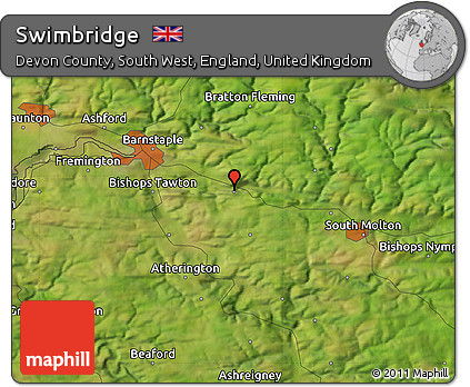 Satellite Map of Swimbridge