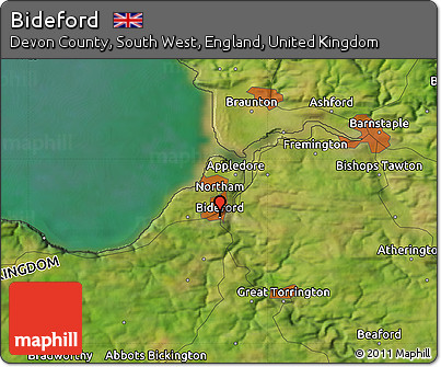 Satellite Map of Bideford