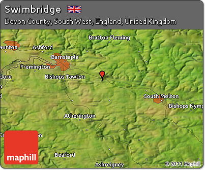 Satellite Map of Swimbridge