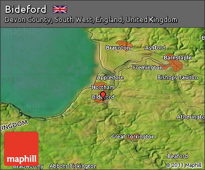 Satellite Map of Bideford