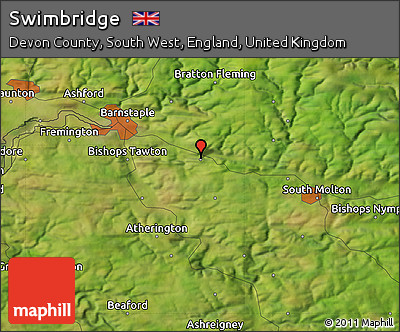 Satellite Map of Swimbridge
