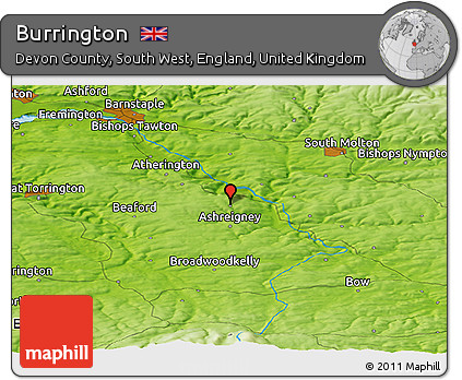 Physical Panoramic Map of Burrington