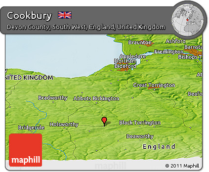 Physical Panoramic Map of Cookbury