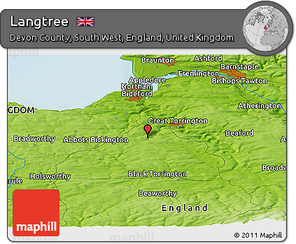 Physical Panoramic Map of Langtree