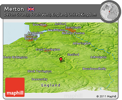 Physical Panoramic Map of Merton
