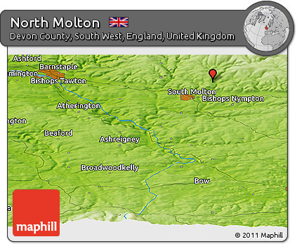 Physical Panoramic Map of North Molton