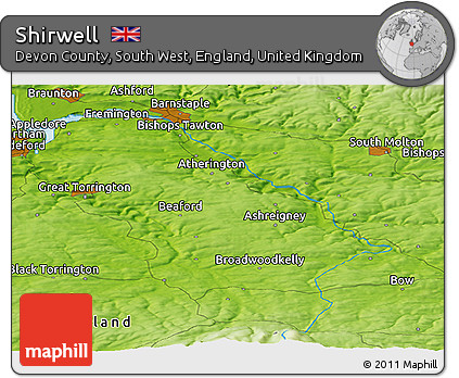 Physical Panoramic Map of Shirwell