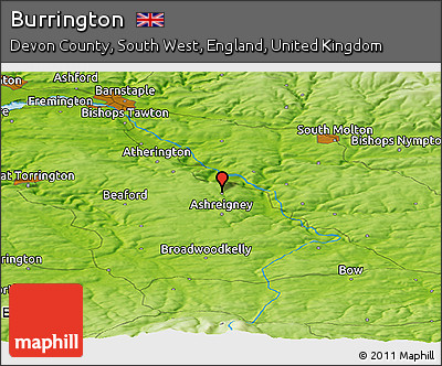 Physical Panoramic Map of Burrington