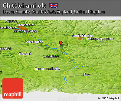 Physical Panoramic Map of Chittlehamholt