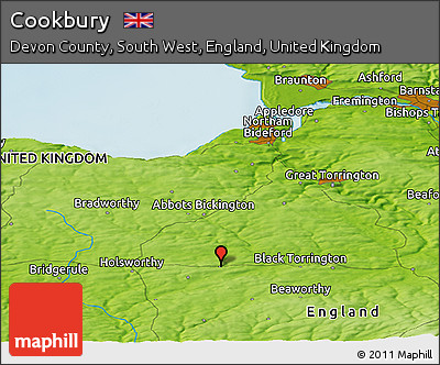 Physical Panoramic Map of Cookbury