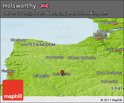 Physical Panoramic Map of Holsworthy