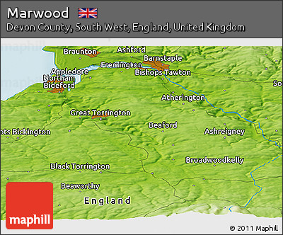 Physical Panoramic Map of Marwood