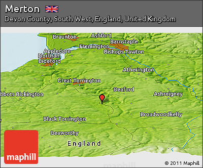 Physical Panoramic Map of Merton