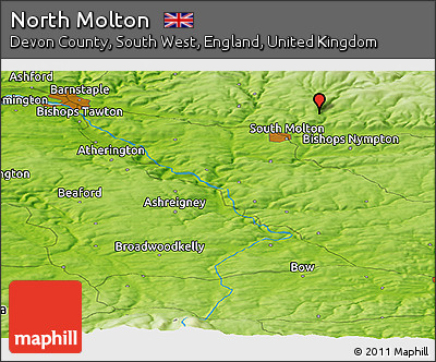 Physical Panoramic Map of North Molton