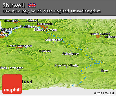 Physical Panoramic Map of Shirwell