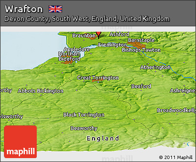 Physical Panoramic Map of Wrafton