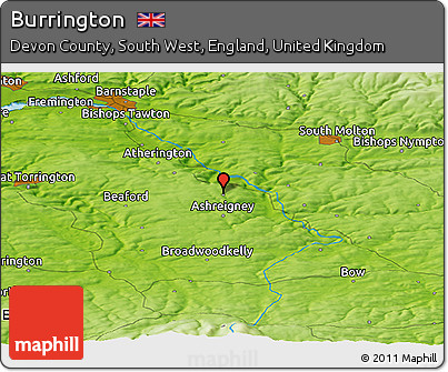 Physical Panoramic Map of Burrington